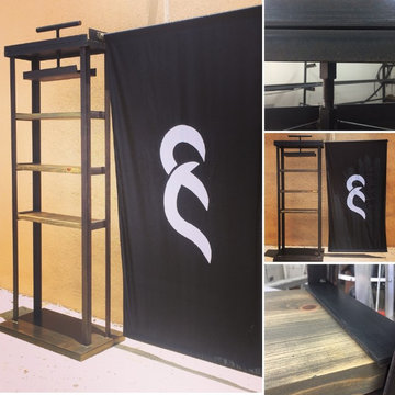 Cigar Press Shelves for Trade Show Custom furniture San Antonio, custom tables T