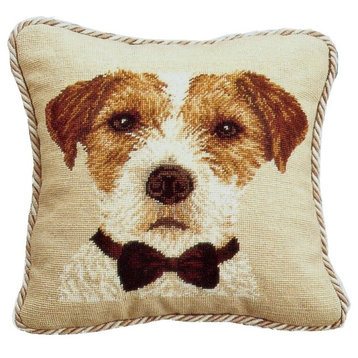 Jack Russell Terrier Petit Point Pillow