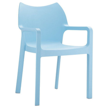 Diva Resin Outdoor Dining Arm Chair Light Blue- Set of 2