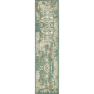 Runner Area Rug 2'6"x10' Torvis Collection, Sage