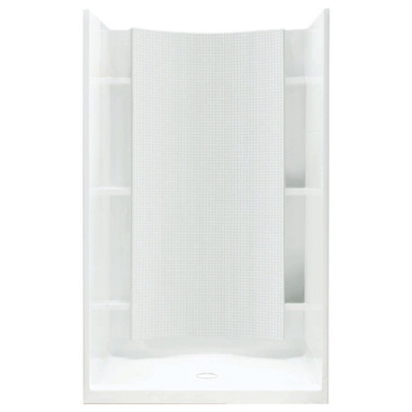 Sterling Alcove 36"x36"x77" Vikrell Center Shower Kit, White
