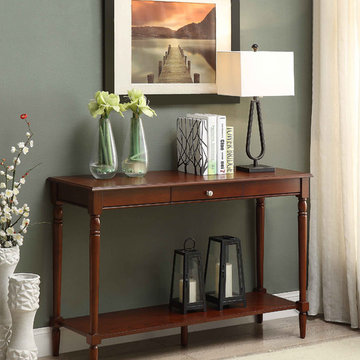French Country Console Table with Drawer and Shelf