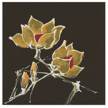 Chris Paschke 'Magnolia On Black Ii' Canvas Art, 18"x18"
