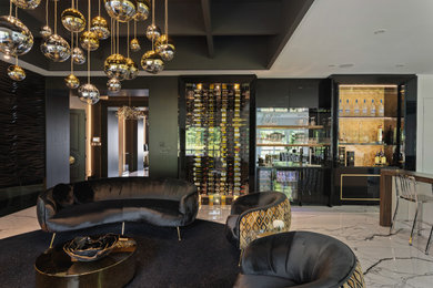 Home bar - large modern home bar idea in Toronto