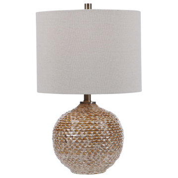 Uttermost 28343-1 Lagos 22" Tall Vase Table Lamp - Aged Taupe