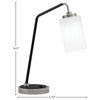1-Light Desk Lamp, Graphite/Matte Black Finish, 4" White Marble Glass