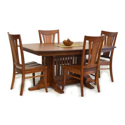 Mission style trestle table with Park Avenue Chairs - Products