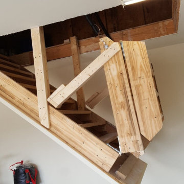 Retractable Stairs folded going into attic