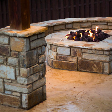 Fireplaces & Fire Pits - D-Shaped Stone Fire Pit