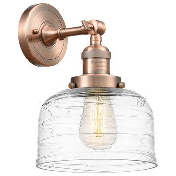 Innovations Bell 1-Light Large Wall Sconce 203-AC-G713, Antique Copper