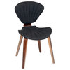 Lisa Modern Fabric With Walnut Wood Chair, Charcoal