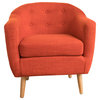 GDF Studio Chicago Pepper Colored Club Chair, Muted Orange