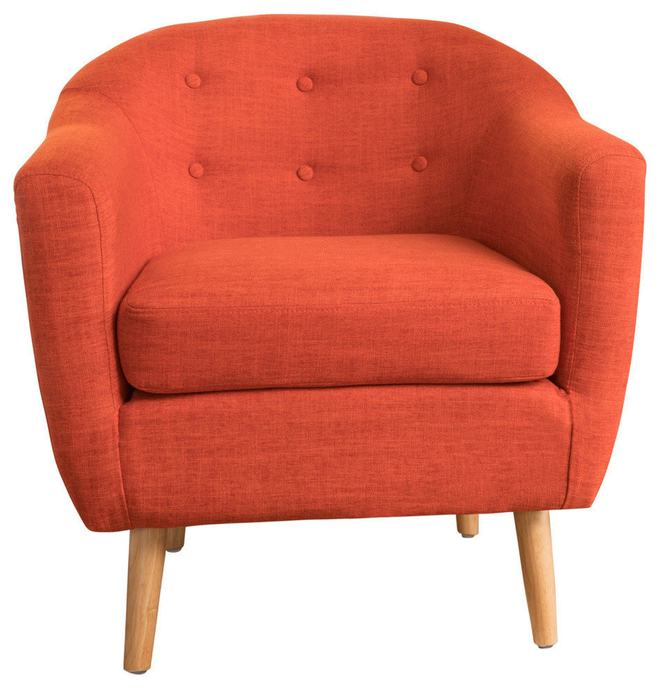 GDF Studio Chicago Pepper Colored Club Chair, Muted Orange