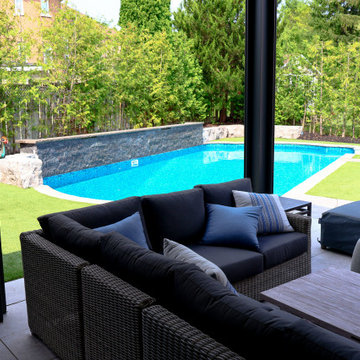 Modern Outdoor Lounge Under Custom Aluminum Pergola