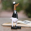 Novica Handmade Captain Duck In Black Wood And Bamboo Root Sculpture