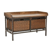 Safavieh Noah 2-Drawer Wooden Storage Bench, Antique Pewter, Oak