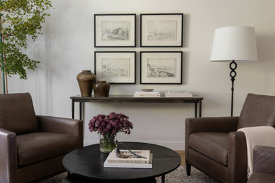 Example of a transitional living room design in Sacramento