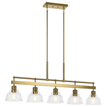 Kichler Eastmont 5-Light Industrial Chandelier in Brushed Brass