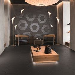 Opal Black Hexagon Tiles - Direct Tile Warehouse - 床＆壁タイル
