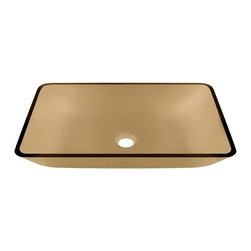 Genoa Taupe Colored Glass Vessel Bathroom Sink - Bathroom Sinks