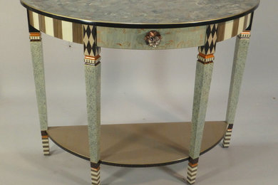 Demi-Lune Console Table - Handpainted by Suzanne Fitch