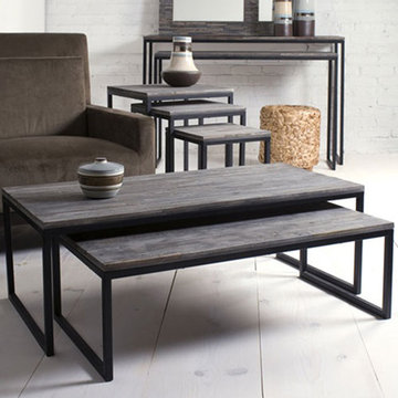 Shiraleah Rubberwood Nesting Coffee Tables, Set of 2