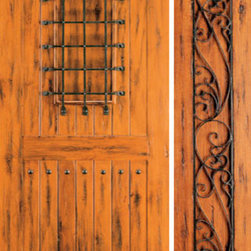 Knotty Alder Front Prehung Door with One Sidelite,, Speakeasy - Front Doors
