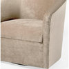Comfort Pointe Elizabeth Beige Sand Microfiber Swivel Accent Chair