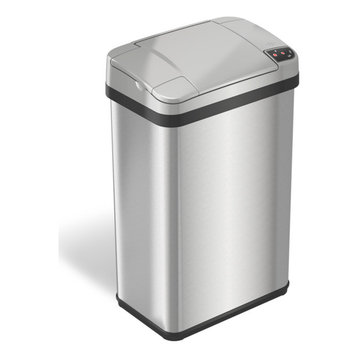 iTouchless Sensor Trash Can + Odor Filter & Fragrance, Stainless Steel, 4 Gallon