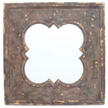 Vintage Cosmetic Wall Mirror With Quadrate Frame
