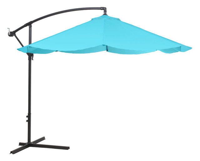 Pure Garden Offset 10 Foot Aluminum Hanging Patio Umbrella Blue Pure Garden Offset 10 Foot Aluminum Hanging Patio Umbrella Blue