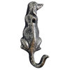 Rustic Silver Cast Iron Dog Hook 6"