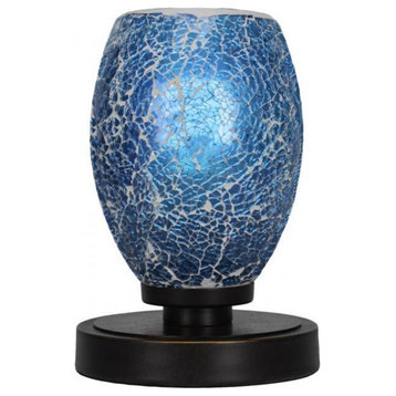 Luna 1-Light Table Lamp, Dark Granite/Turquoise Fusion