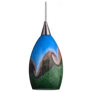 Elk Lighting 10077 1 Geologic Light Mini Pendant With Tri Color Art Gl Cover With Abstract Pendant Lamp Light