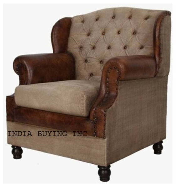 Industrial leather and canvas furniture from India buying inc