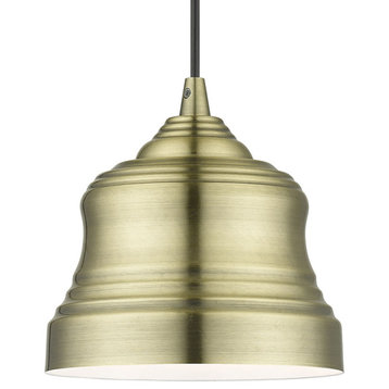 Livex Lighting 55901 Endicott 7"W Mini Pendant - Antique Brass