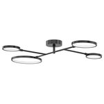 Hudson Valley Lighting - Saturn 4-Light LED Flush Mount, Old Bronze, Matte White Glass and Metal Shade - Features:
