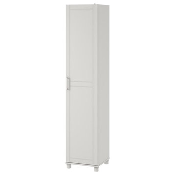 Bowery Hill Transitional Wood Utility Storage Cabinet in White