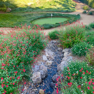 Putting Green with Pondless Waterfall