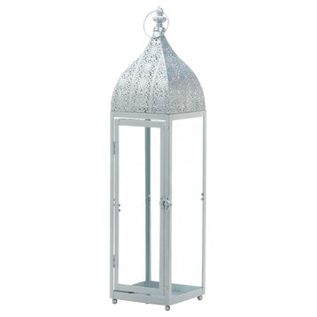 Large Silver Moroccan Style Lantern
