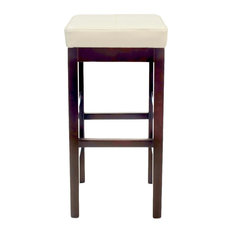 New Pacific Direct Inc. - Valencia Backless Bicast Leather Counter Stool, Beige - Bar Stools and Counter Stools