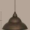 Cord Mini Pendant, Bronze/Bronze Cone Metal Shade