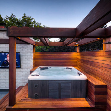 Contemporary Pergola + Hot Tub