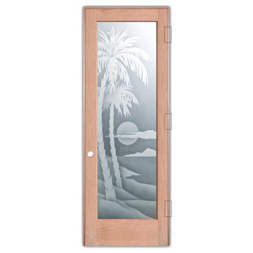 Pantry Door - Palm Sunset - Cherry - 28" x 96" - Knob on Left - Push Open