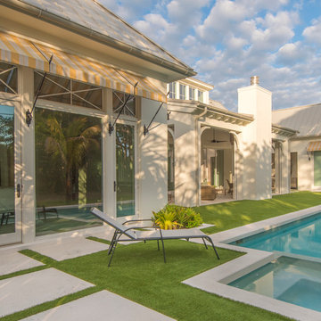 Faux turf back yard