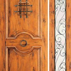 Prehung Door with One Sidelite, Exterior, Knotty Alder, Speakeasy - Front Doors