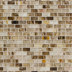 Mantra Mini-Brick Mosaic in Brown Tea Gloss - Tile