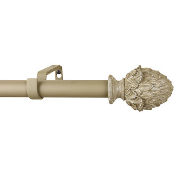 1" Diameter Artichoke Curtain Rod, 84"-120", Cottage