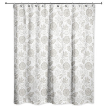 Gray Pumpkin Pattern 71"x71" Shower Curtain