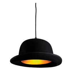Black Bowler Hat Pendant Light - Pendant Lighting